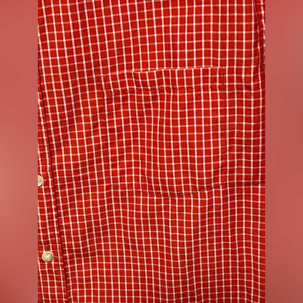 Reed Edward’s Men’s Orange & White Plaid Long Sleeve Button Down Shirt - Large - Picture 8 of 8